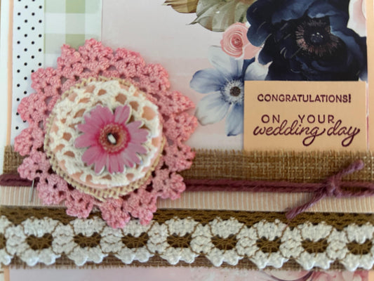 Wedding | Love | Special Day | Handmade | Card | Marriage | Celebration | Ladies | Beautiful Card | Just Married | Floral | Congratulations