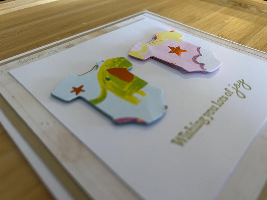 Twins | Baby Boy | Baby Girl | Newborn Baby | Greeting Card | Card | Handmade | Cute Card | Baby Shower