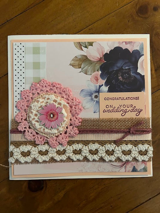 Wedding | Love | Special Day | Handmade | Card | Marriage | Celebration | Ladies | Beautiful Card | Just Married | Floral | Congratulations