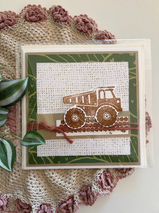 Handmade | Greeting Card | Birthday | Celebration | Little Boy | Boy | Quarry Truck | Truck | Adventure | Fun | Girl | Adventure