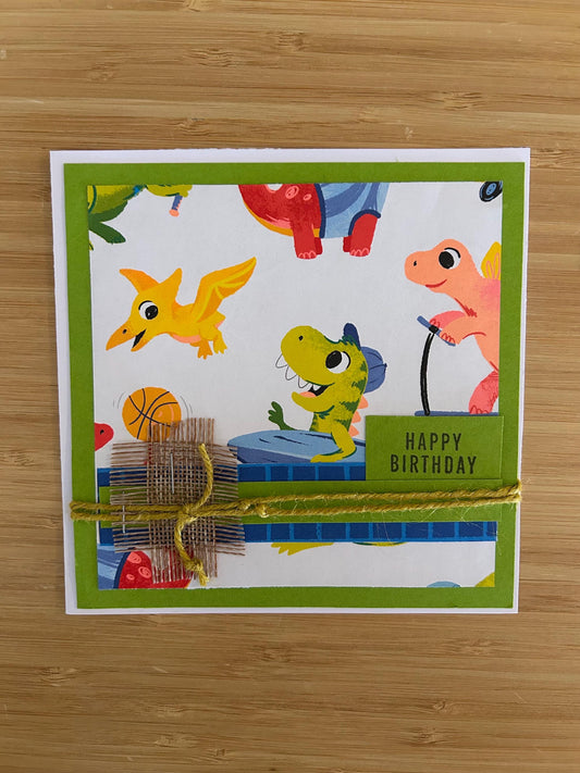 Happy Birthday | Handmade Greeting Card | Birthday | Celebration | Boy | Girl | Dinosaur | Skateboard Fun