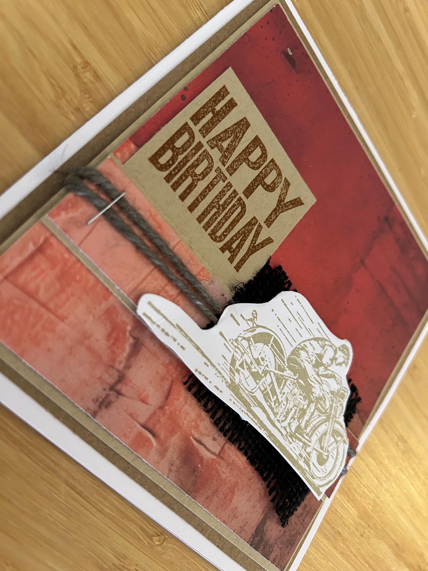 Happy Birthday | Vintage Motorcycle  | Handmade Greeting Card | Celebrate