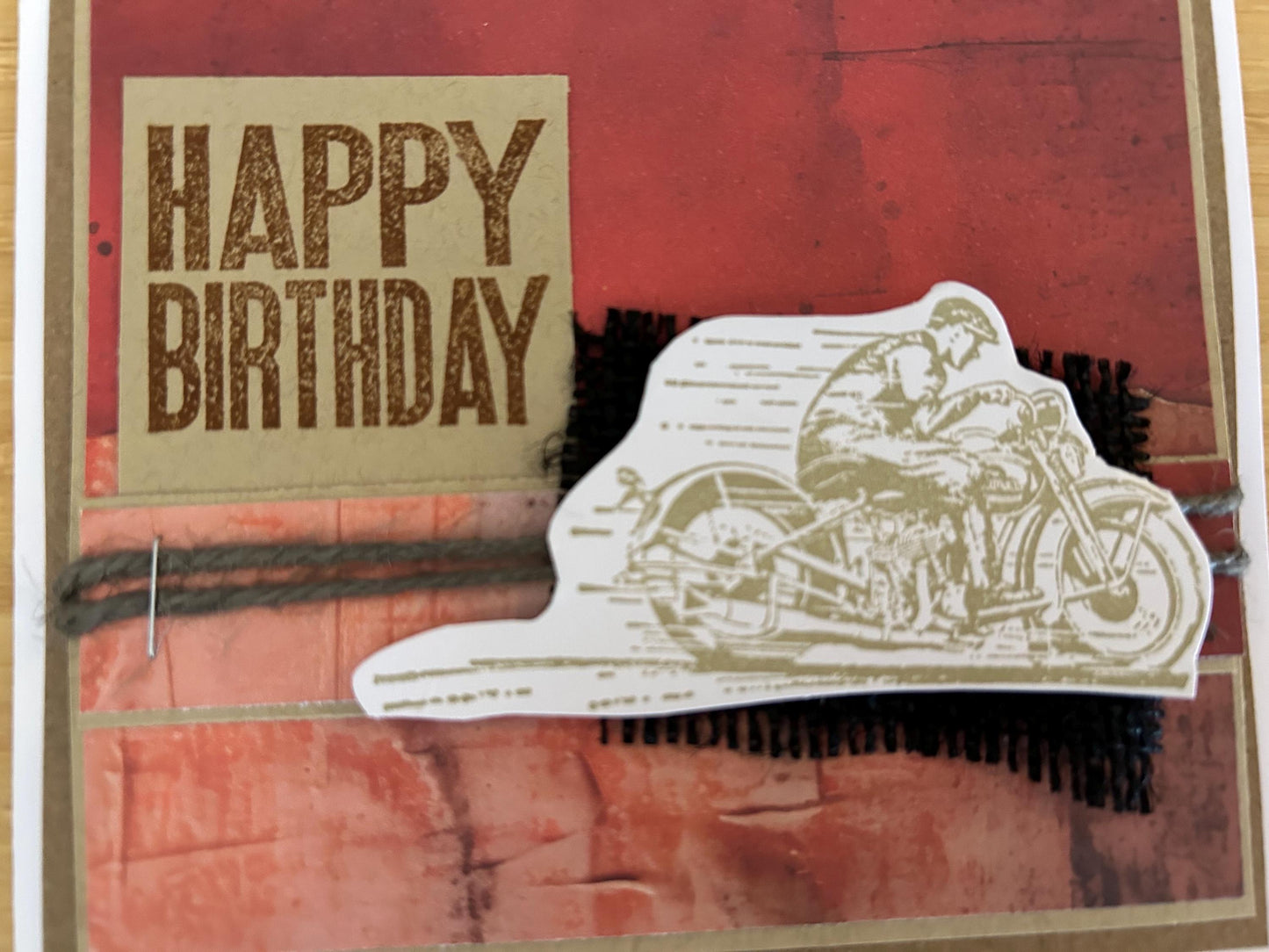 Happy Birthday | Vintage Motorcycle  | Handmade Greeting Card | Celebrate