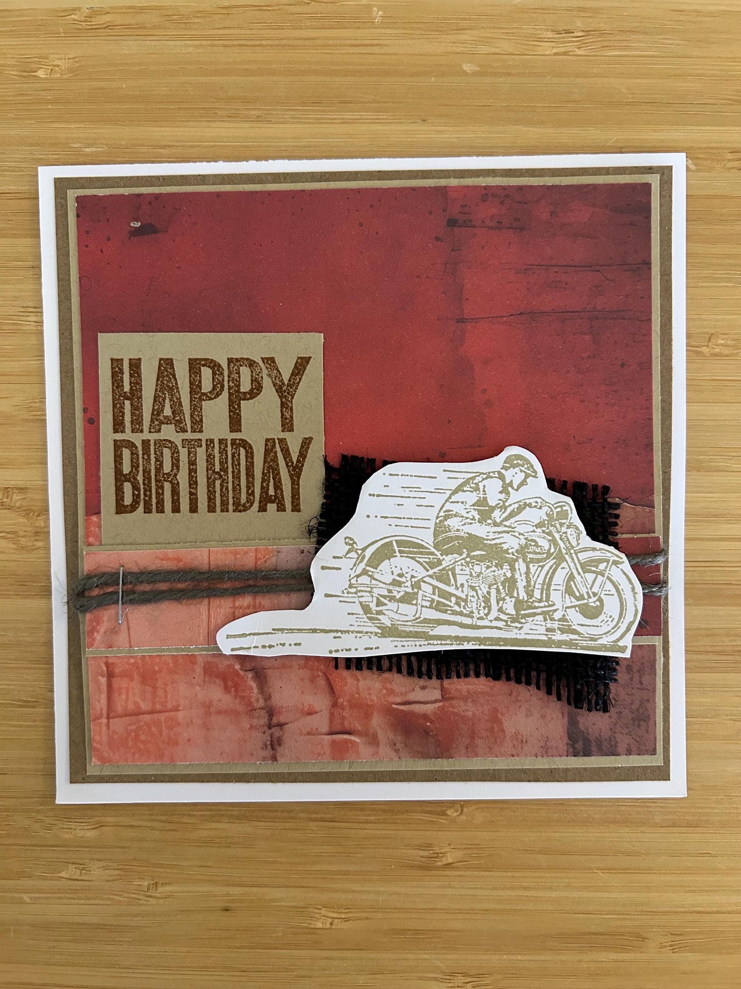 Happy Birthday | Vintage Motorcycle  | Handmade Greeting Card | Celebrate