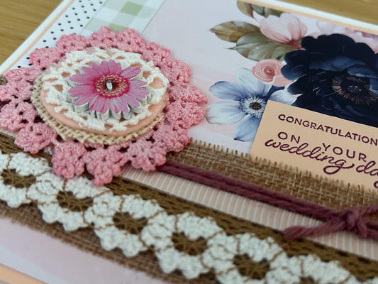 Wedding | Love | Special Day | Handmade | Card | Marriage | Celebration | Ladies | Beautiful Card | Just Married | Floral | Congratulations