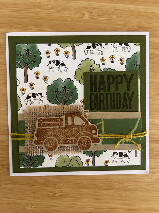 Happy Birthday | Handmade Greeting Card | Birthday | Celebration | Little Boy | Boy | Quarry Truck | Adventure | Fun | Adventure | Farm