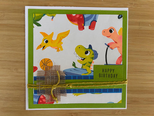 Happy Birthday | Handmade Greeting Card | Birthday | Celebration | Boy | Girl | Dinosaur | Skateboard Fun