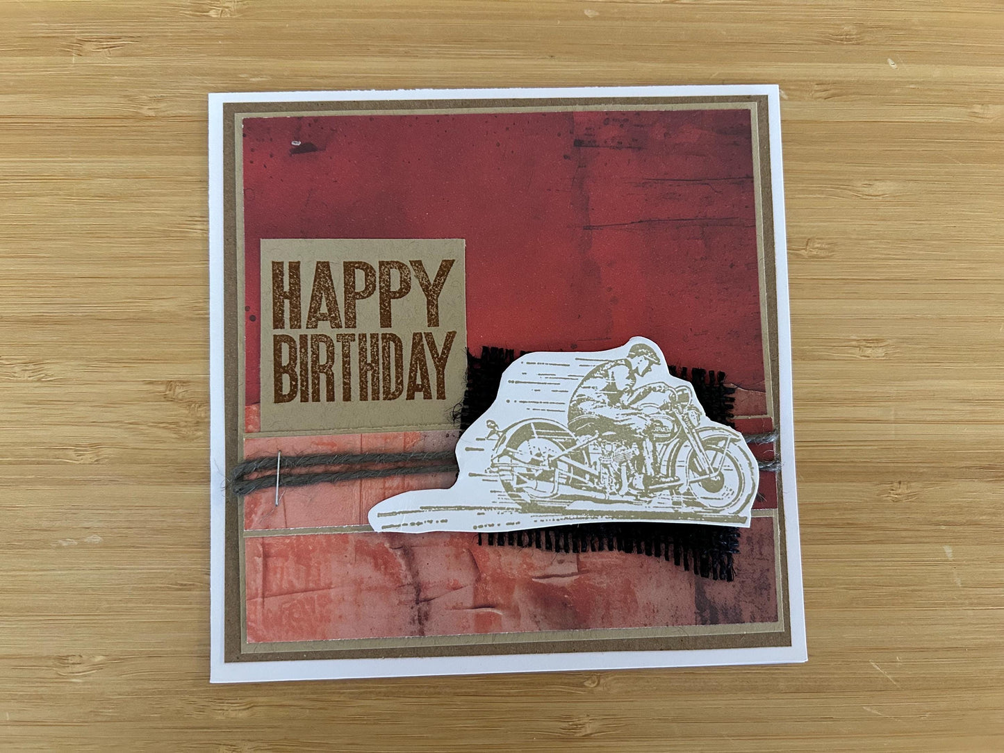 Happy Birthday | Vintage Motorcycle  | Handmade Greeting Card | Celebrate